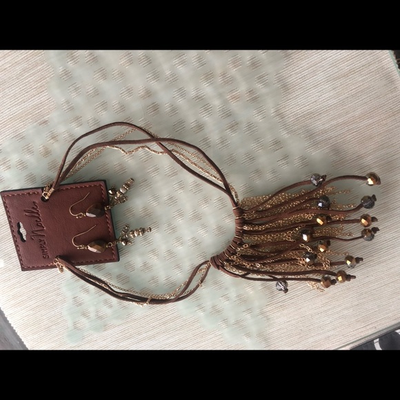 Suede necklace/earring set! Gorgeous plus BONUS! - Picture 2 of 6